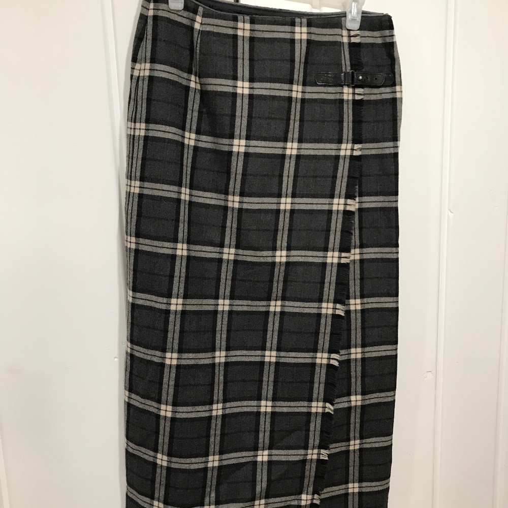 Long wool wrap skirt